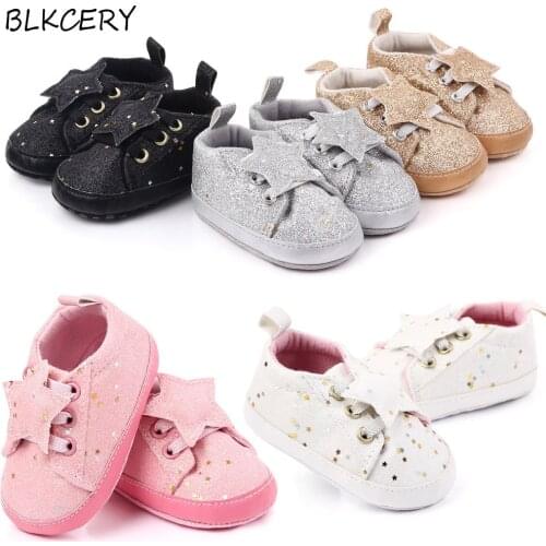 Fashion Brand Baby Girl Shoes Newborn Soft Soft Moccasins Gold Stars Bling Shoes Infant First Walkers Toddler for 1 Year Old Boy