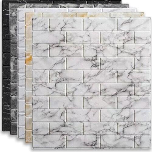 3D Marble Wallpaper Modern Self-adhesive Foam Panel for Bedroom Living Room Kitchen Wall Decor Waterproof Wall Sticker 10pcs