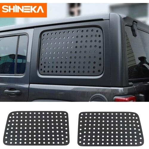 SHINEKA Car Rear Door Window Triangle Glass Decoration Panel Cover Stickers For Jeep Wrangler JL 2018-2021 Exterior Accessories