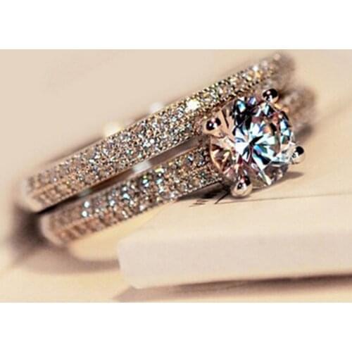 ZN 2019 New Hot Cubic Zirconia Luxury Wedding Ring Set for Women Promise Engagement Ring Fashion Jewelry