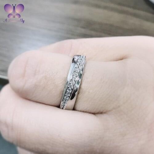925 Sterling Silver Wedding Rings Classic Simple Simulation Diamond Engagement Wedding Rings Suitable For Men And Women