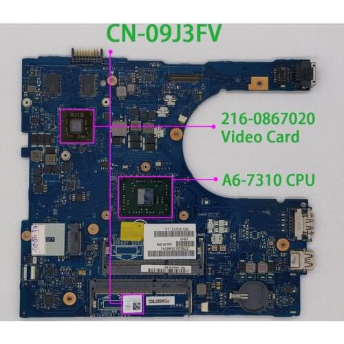 Genuine CN-09J3FV 09J3FV 9J3FV AAL12 LA-C142P w A6-7310 CPU Laptop Motherboard for Dell Inspiron 5555 5455 5755 Notebook PC