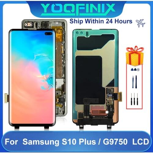 Original For Samsung Galaxy S10 Plus LCD SM-G975F/DS SM-G975U G975W Display LCD Touch Screen Digitizer Display Replacement Parts