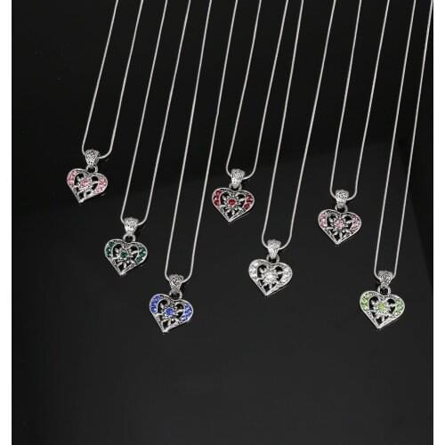 Legenstar Antique Love Heart Necklaces Pendants Oktoberfest Edelweiss Statement Necklace for Women Shiny Stone Jewelry