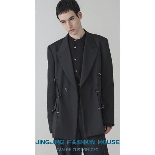 S-6XL!!2021 spring and autumn new mens metal ring suit deconstruction casual suit mens simple jacket