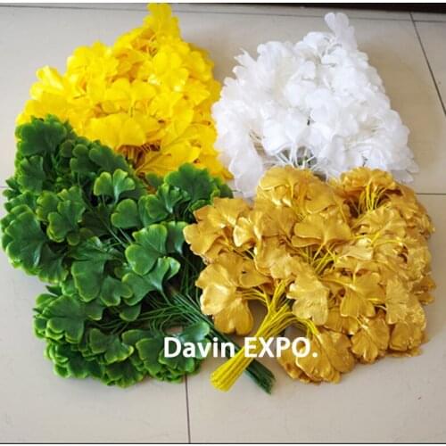 Silk Flower Artificial plant Ginkgo biloba leaves For christmas Home Garden Hotel Wedding props stage background Decoration