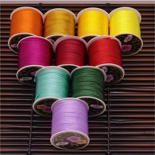 30meters roll 2mm Mix Nylon Satin Koreal Knotting Silky Macrame Cord Beading Braided Bracelet String Thread