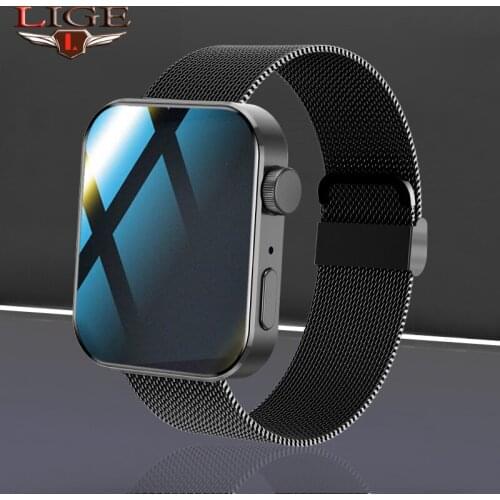 LIGE New Men Smart Watch 1.72 inch Bluetooth Call Fitness Tracker Heart Rate Monitor Waterproof Women Smartwatch For Android IOS