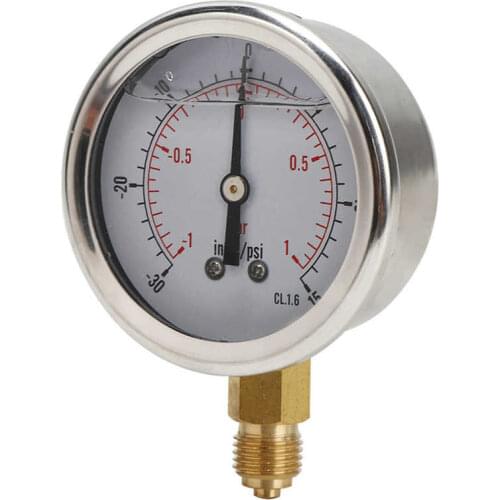 Compression Tester TS PGGZ60Z4 1bar 1/4BSP Y60 Axial Oil Filled Vacuum Pressure Gauge Pressure Measurement Tool Digital