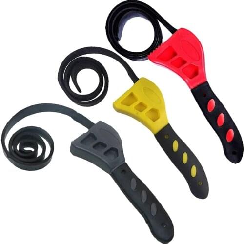 50cm Wrench Universal Multi Tool Pipeline Adjustable Spanner Rubber Strap For Any Shape Opener Car Repair Home Tools