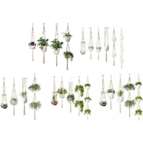 Plant Hanger Hanging Planters Handmade Cotton Rope Hanging Plant Decorative Flower Pot Holder for Indoor Outdoor Home Decor