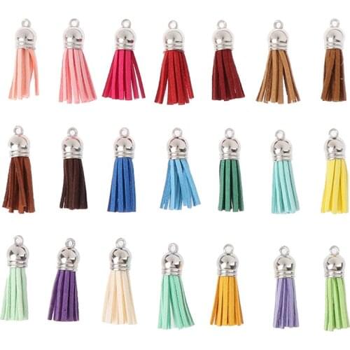 10Pcs 38mm Tassel Vintage Leather Tassels Fringe For Purl Macrame DIY Jewelry Keychain Cellphone Straps Pendant High Quality
