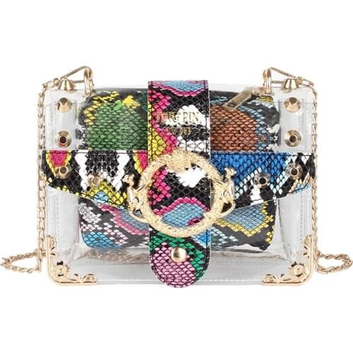 2021 New Autumn Woman Bag Fashion Jelly Transparent Small Square Bag Outdoor Universal One Shoulder Diagonal Bag