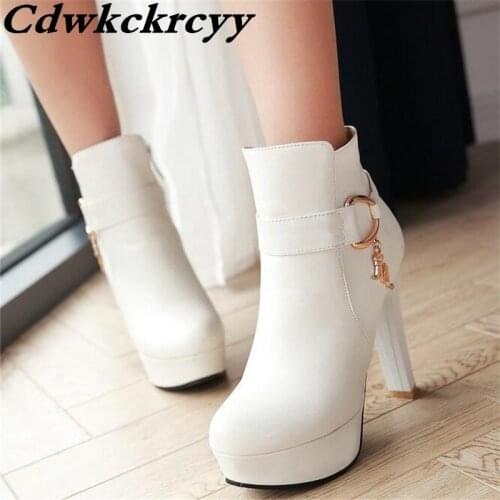 Promotion winter New pattern fashion Super heel woman Short boots sexy temperament British style Martin boots plus size 34-43