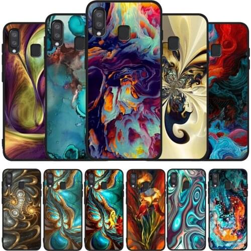 Ink Painting Black TPU Phone Case For Samsung Galaxy A71 A51 A41 A31 A20E A10 A20 A40 A50 A70 M30S M20 A7 A8 A9 2018