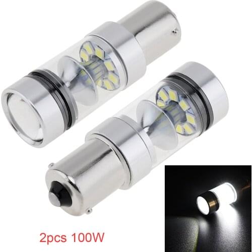 2pcs 100W 1156 S25 P21W BA15S LED Backup Light Car Reversing Bulbs Lamp for Turn Signal Brake Parking Tail DRL Fog Light Lamp