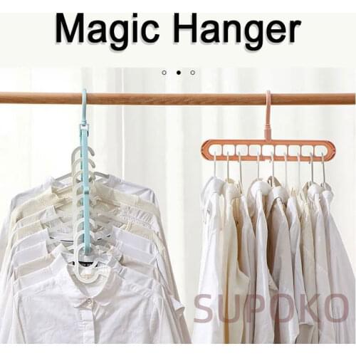 2PCS Multi-function Clothes Hanger 360°Rotary Save Space Magic Clothes Hanging Telescopic Folding Wardrobe Storages Cabide