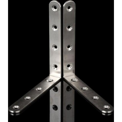 2Pcs Stainless Steel Corner Brackets Right Angle Shelf Bracket for Furniture Corner Protector Furniture Hardware 125x125x3mm