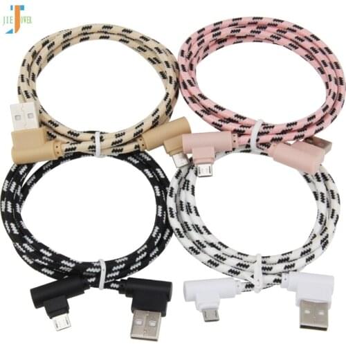 300pcs/lot 2side Elbow USB Cable Micro USB Game Cable Nylon 1m 2m 3m for IPhone XS 8 7 IPad Mini Xiaomi MI4 Samsung Note5 A3 A5