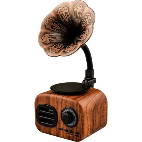 Wireless Bluetooth-compatible Speaker Retro Vintage Gramophone Shape Portable Usb Interface Card Bluetooth-compatible Speaker