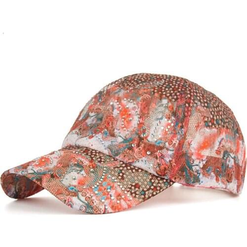 Women Mesh Baseball Cap Floral Breathable Summer Sun Hat Climbing Hat Embroidered Outdoor Sport Cap