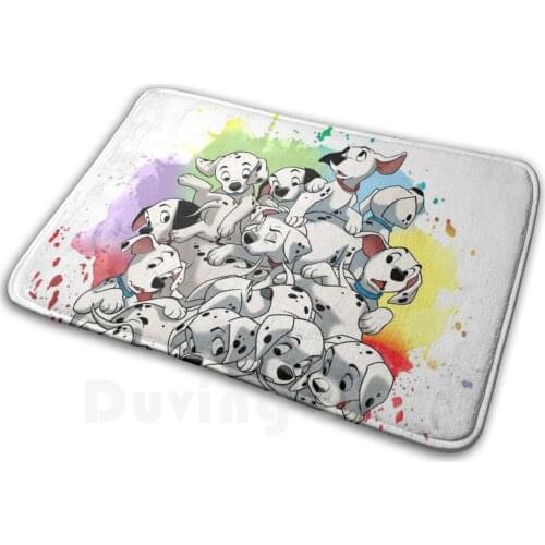 Dalmatian Puppies Mat Rug Carpet Anti-Slip Floor Mats Bedroom Dalmatian Dogs Puppies Watercolor Acuarela Color