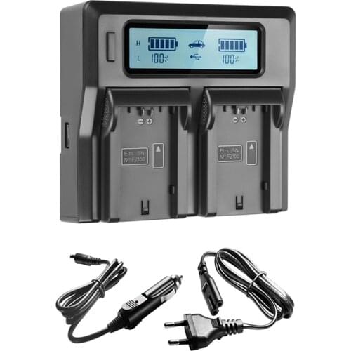 NP-FZ100 NP FZ100 NPFZ100 Battery Quick LCD Dual Charger + car charger for Sony Alpha 9R A9R 9S A9S A7RIII A7R3 7RM3 A7m3 BC-QZ1