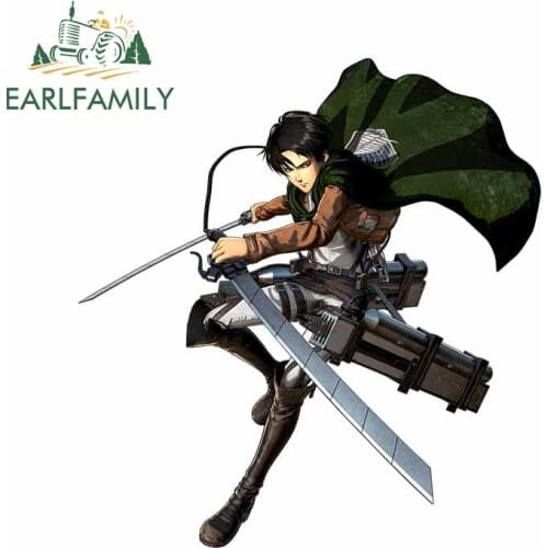 EARLFAMILY 13cm x 12.3cm For Attack on Titan Car Stickers Laptop Fine Decal Waterproof Personality Decals Suitable for SUV RV