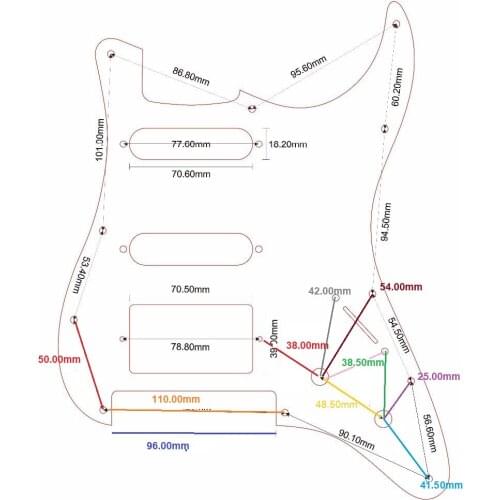 Guitar Pickguard For customize US 11 Screw Holes Stratocaster With Floyd Rose Tremolo Bridge Humbucker Single HSS Scratch Plate