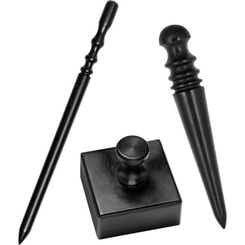 Imzay 3 Type For Choose Leather Edge Burnisher Black Wood Edge Slicker Leather Craft Tool Leather Polished Grinding Tools