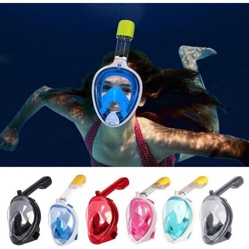 Underwater Scuba Full Face Snorkeling Anti-fog Anti-Leak Face Protector Set For Swimming Water Sports Diving Adults Youth