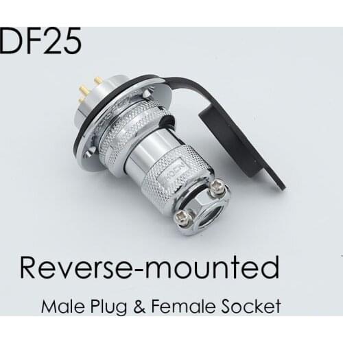 Round Flange Aviation Connector Male Plug & Female Socket Reverse-mounted Electric Connectors DF25 2/3/4/5/6/7 Pins