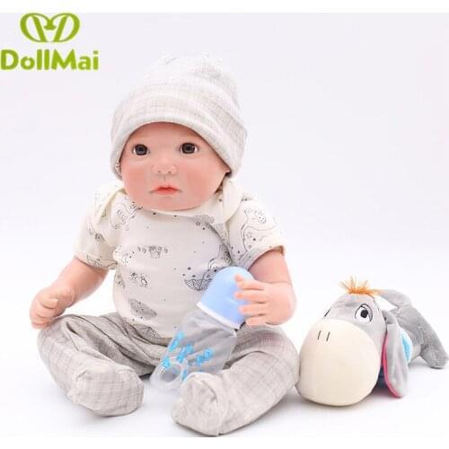 DollMai boy doll reborn 50cm silicone reborn baby dolls toys for children gift soft cotton body BEBE DOLL menino boneca