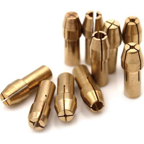 0.5mm-3.2mm Mini Brass Drill Chucks Adapter For Dremel Mini Drill Chucks Chuck Adapter Micro Collet For Power Rotary Tool 10PCS