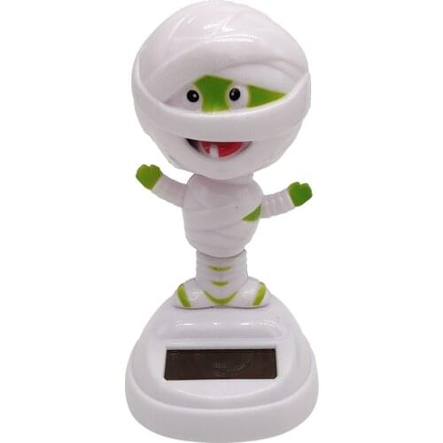 Lovely Solar Power Toy Shaking Head Cute Mummy Car Dashboard Ornaments