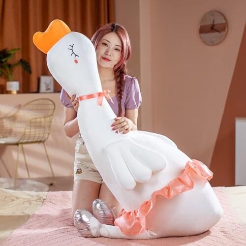 60-120cm Lovely Ballet Goose Plush Toys Kawaii Animal Plush Pillow Stuffed Soft Sleeping Appease for Children Girl Birthday Gift
