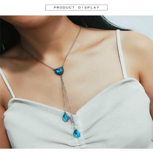 Fashion Austrian Crystal Water Drop Pendants&Necklaces Chain Necklace Fashion Jewelry For Women