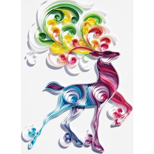 Diy Color deer origami paper craft paper quilling kit quilling paper strips scrapbook crafts paper rolling quilling tools kit