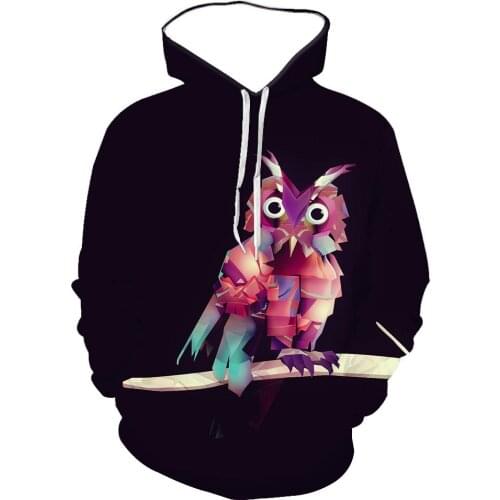 2021 New 3d Printed Owl And Parrot Figure MenS Autumn And Winter Sports Round Neck Long-Sleeved Sweater Hoodie