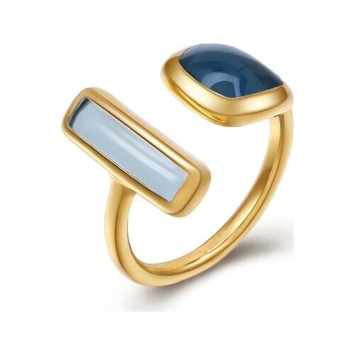 New Cute Candy Style Adjusted Size Gold Color Ring Alien Enamel Cuff Free Open Rings For Women