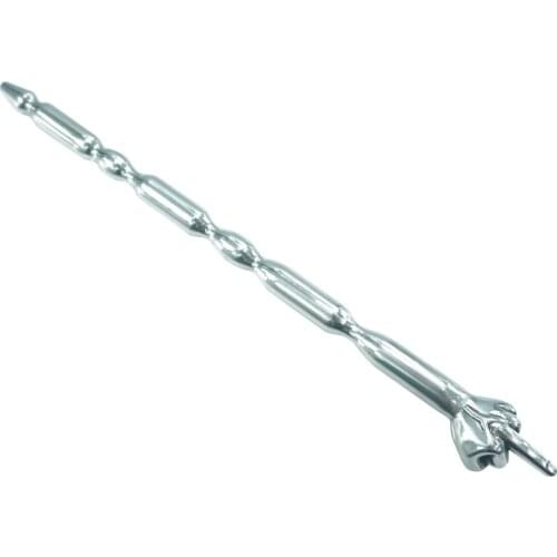 New special design 9.5*175mm stainless steel urethral plug dilators with finger penis plug insert sex toys craft for men