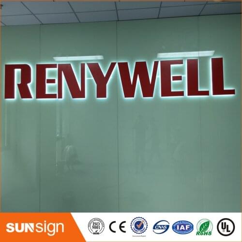 Factory wholesale stainless steel backlit signage store front logo led metal letter