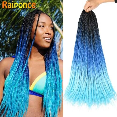 Raiponce Ombre Crochet Hair Braiding Hair Extension Synthetic Hair Jumbo Box Braids 22Roots/Pack Crochet Hair For African Braids