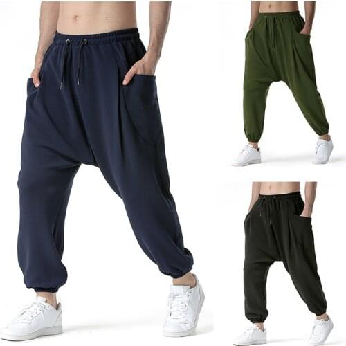 New Trend Hip Hop Performance Harem Pants Mens Big Pockets Loose Pants
