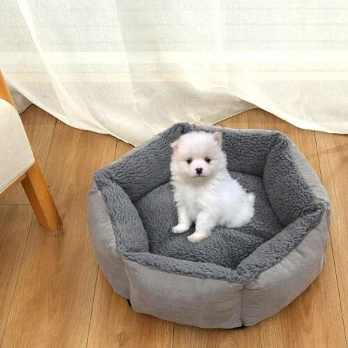 Hexagonal Pet Dog Bed Warming Hot Cachorro House Soft Lounger Nest Baskets Fall Winter Plush Kennel For Cat Puppy Supplies
