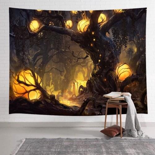 Simsant Fantasy Plant Forest Tapestry Psychedelic Art Wall Hanging Tapestries for Living Room Bedroom Dorm Home Blanket Decor