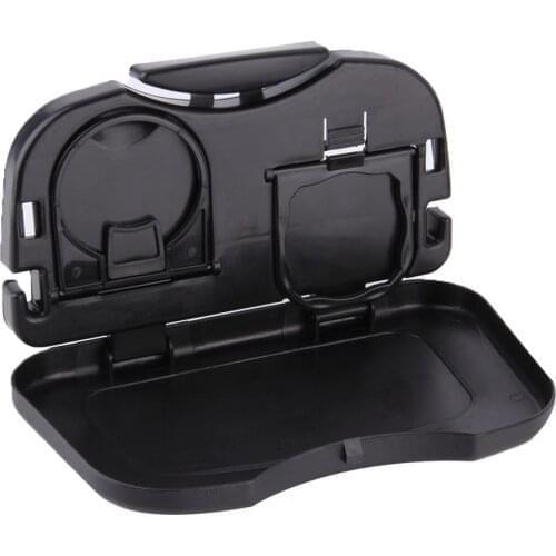 Folding Auto Cup Holder Back Seat Table Drink Food Tray Travel Desk Car Accessory