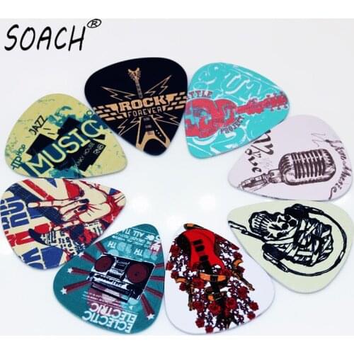 SOACH 20pcs 0.71mm Music element two side earrings pick DIY design Guitar Accessories pick guitar picks