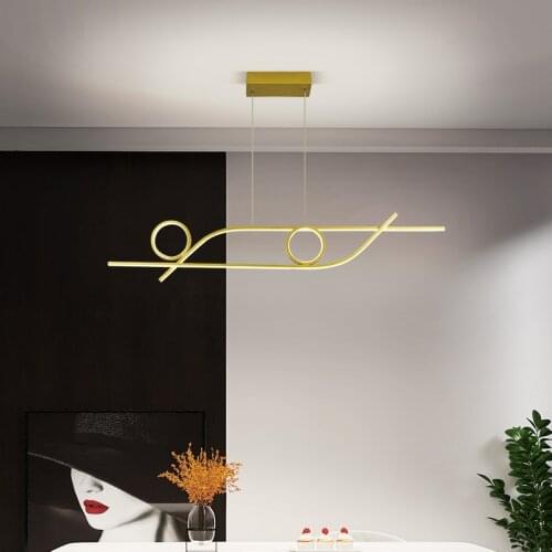 NEO Gleam Modern led Chandelier For Dining Room Shop Bar Kitchen Room Black/Gold Finished Hanging Chandelier Żyrandol 100-260V