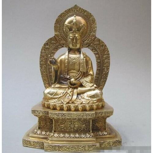 Tibet Buddhism Classical pure Brass Ksitigarbha Bodhisattva Buddha statue